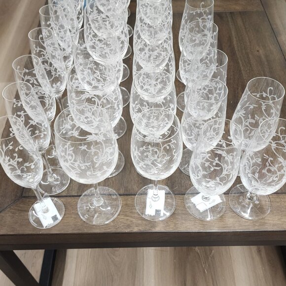 Ralph Lauren Etched Glasses Full Set - Picture 4 of 5